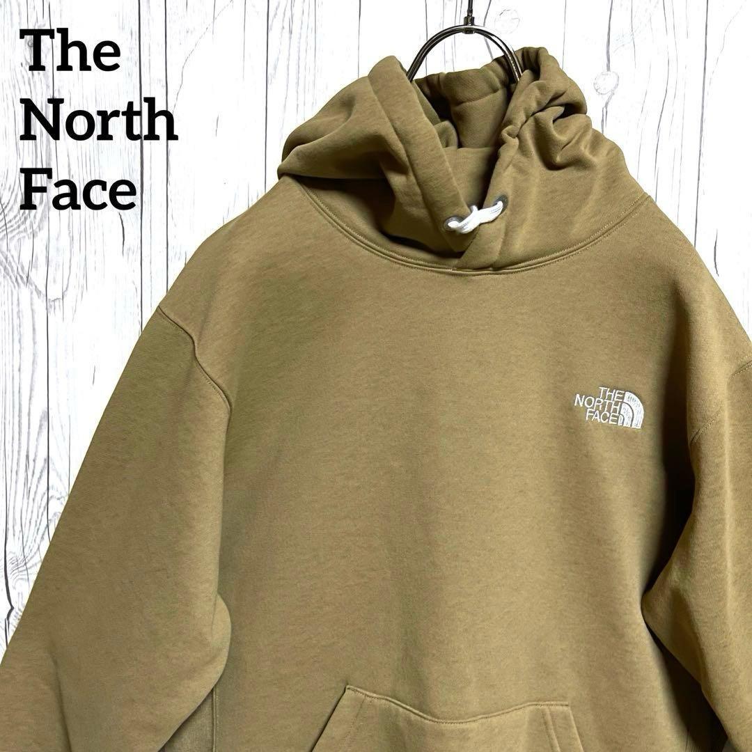 売切人気モデル◆ノースフェイル　スウェットパーカーMカーキ　スクエアロゴフーディ