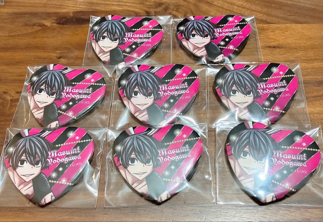 桃源暗鬼 ハート 缶バッジ 淀川真澄 バニー×8