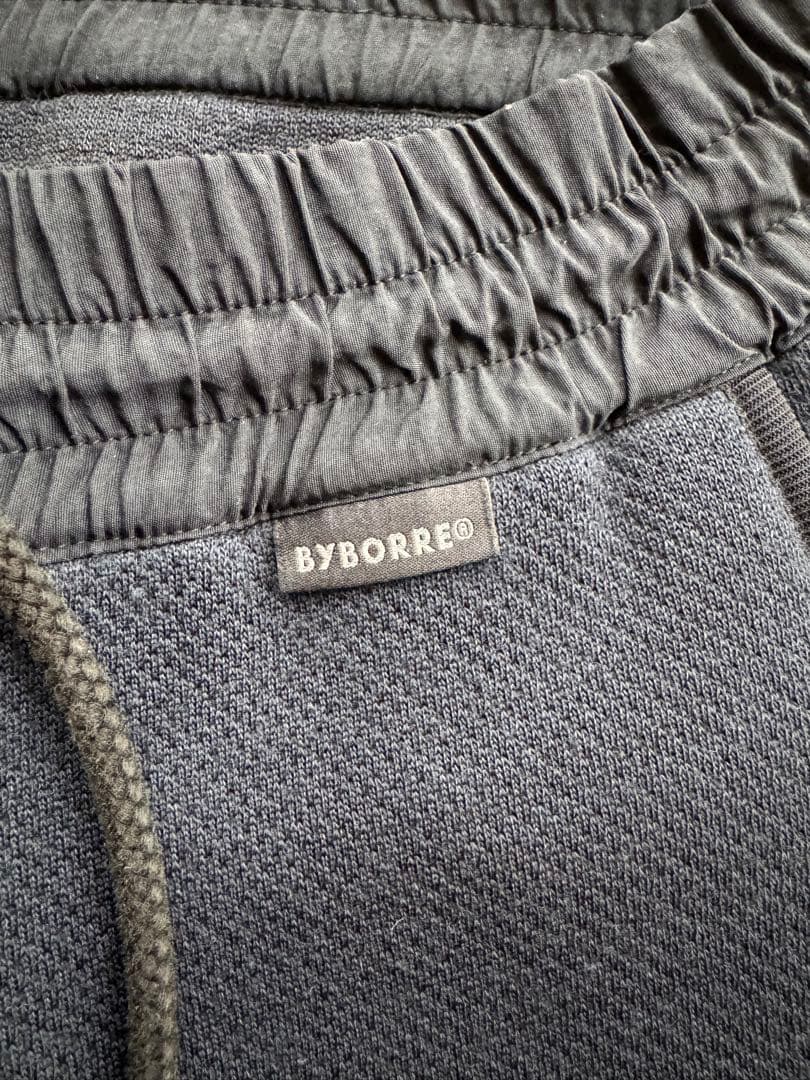 BYBORRE ニットボンディングパンツ Navy/Black (S)