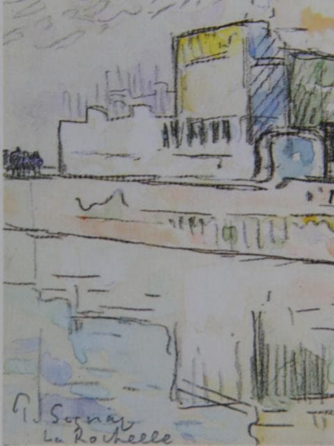 ポール・シニャック【ラ・ロシェル】、希少な画集画、新品高級額・額装付