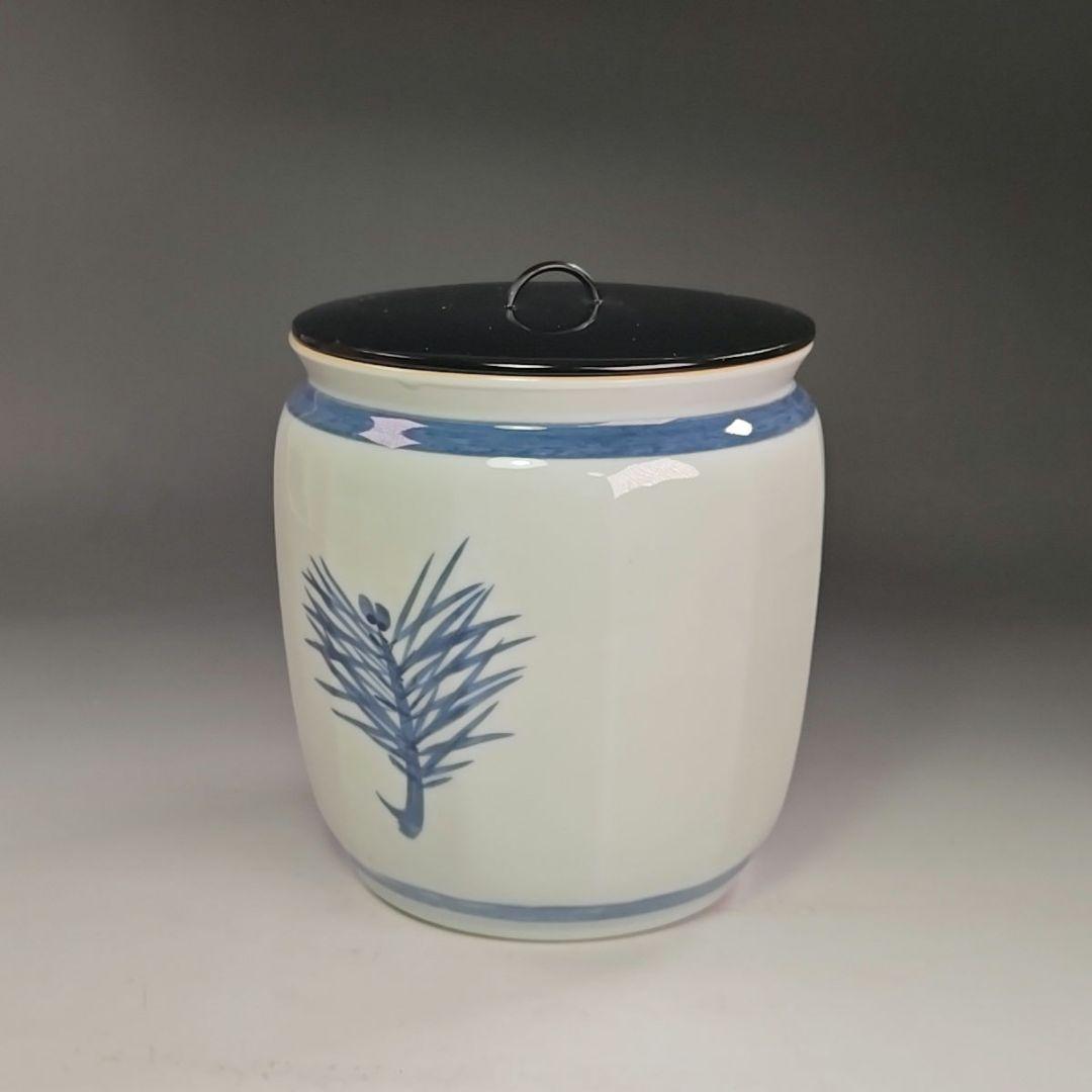 イ859 水指『押小路窯　庄左ェ門』『而妙斎好　若松　水指　共箱』茶道具