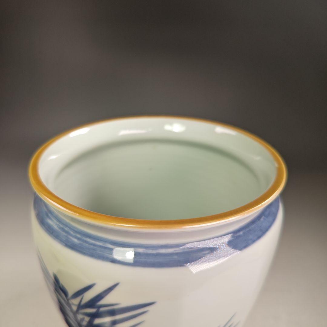 イ859 水指『押小路窯　庄左ェ門』『而妙斎好　若松　水指　共箱』茶道具