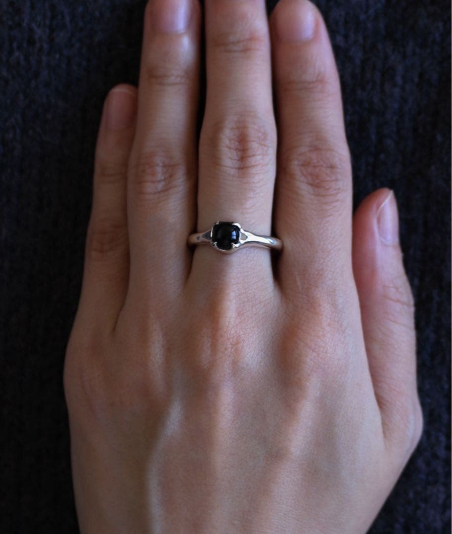 【美品】whoseA / オニキスリング　11号