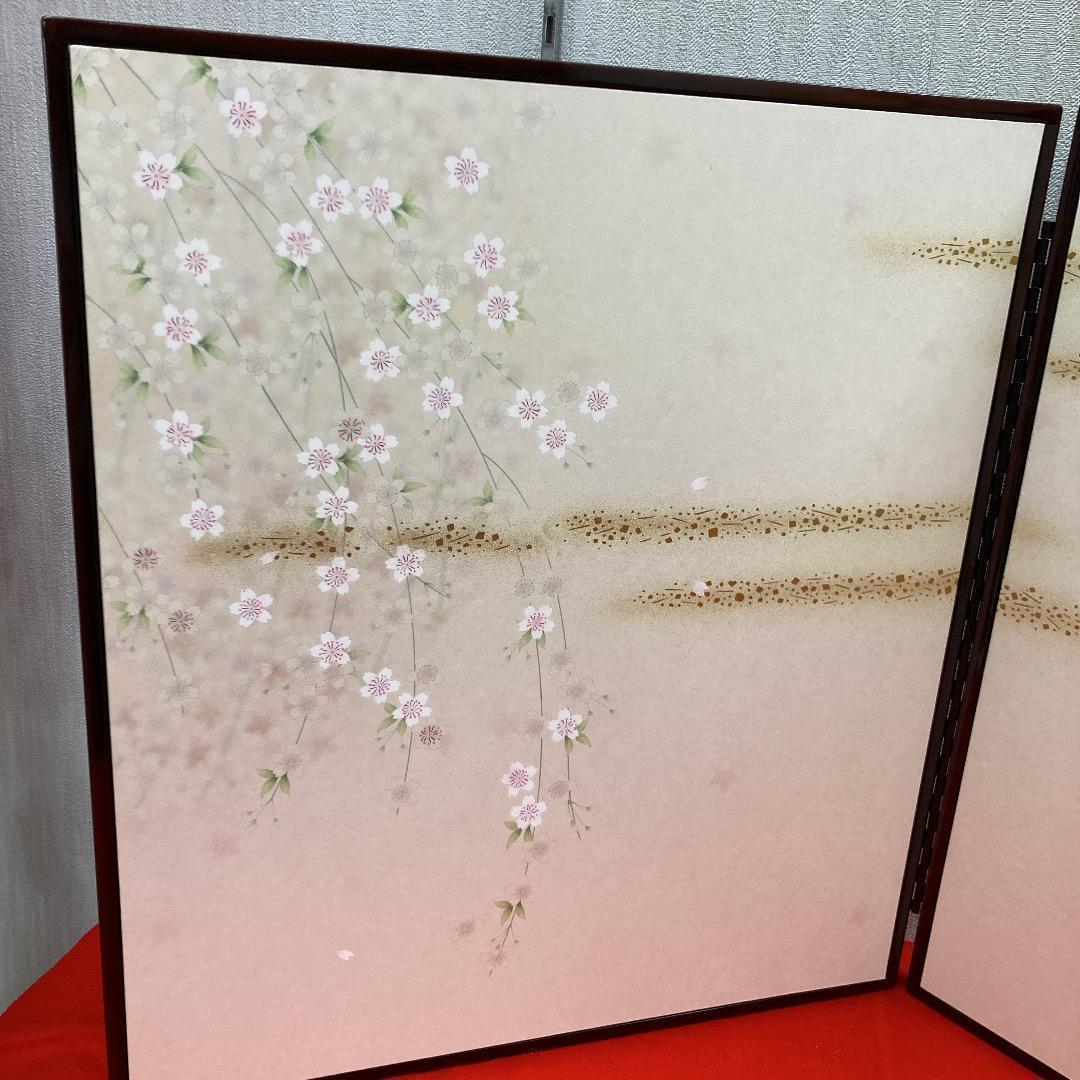 F22 高級塗り台と屏風のみ　台巾75㎝位　ひな人形飾り台　親王飾り