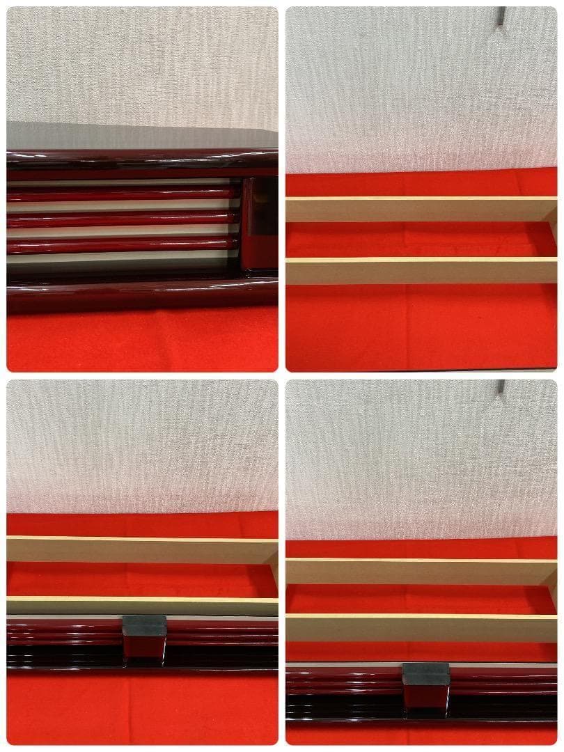 F22 高級塗り台と屏風のみ　台巾75㎝位　ひな人形飾り台　親王飾り