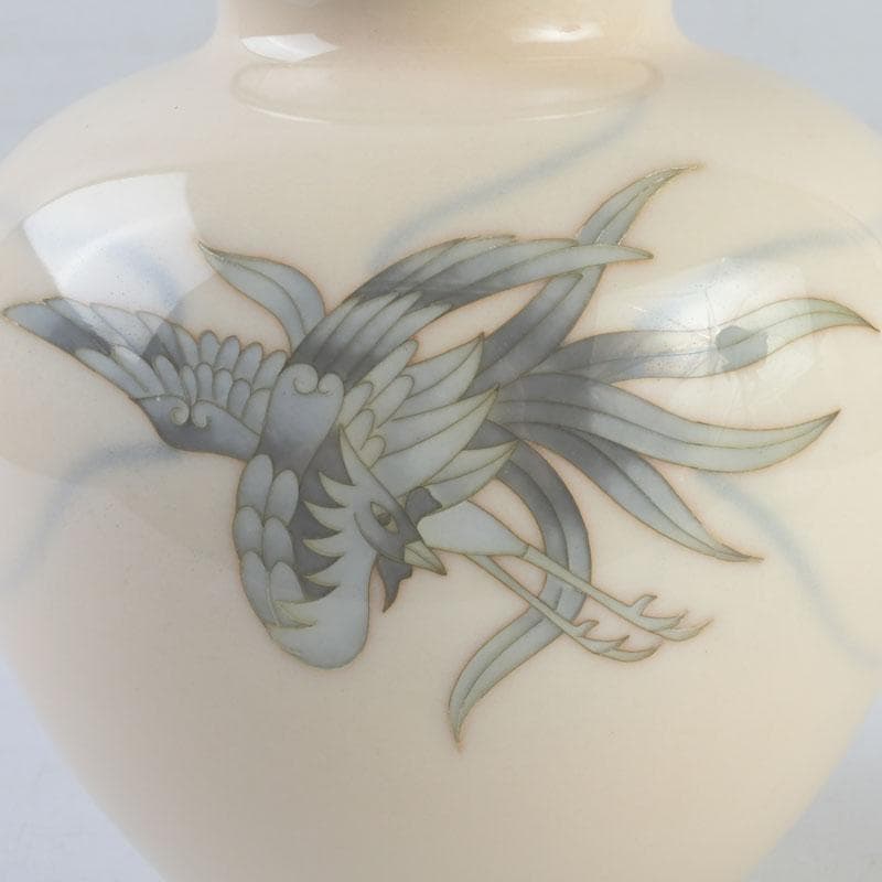 七宝焼　鳳凰文瓶　花瓶　在銘　V　9368