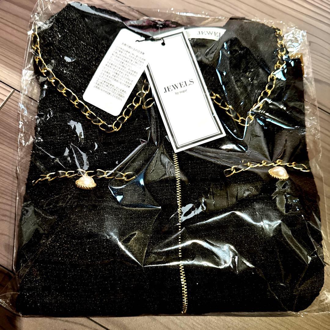 ✴︎JEWELS✴︎ 新品未使用　フロントジップツイードワンピース/キャバドレス