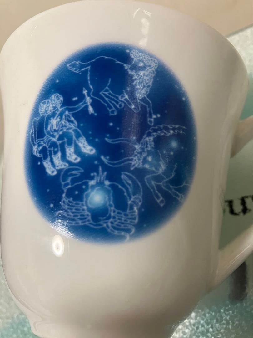 昭和レトロ頃　非売品Nescafé景品　白 マグカップ ブルーの星座柄2個セット