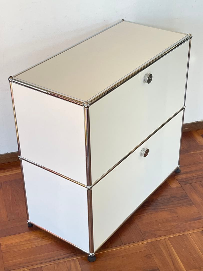 USM ハラー 1列 2段 ドロップダウン キャビネット ピュアホワイト