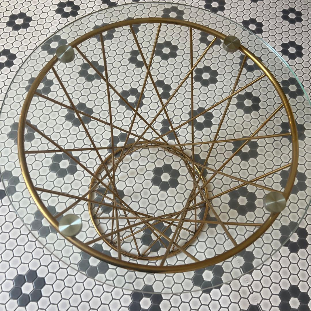 Francfranc マーリア サイドテーブル （クリア×ゴールド）