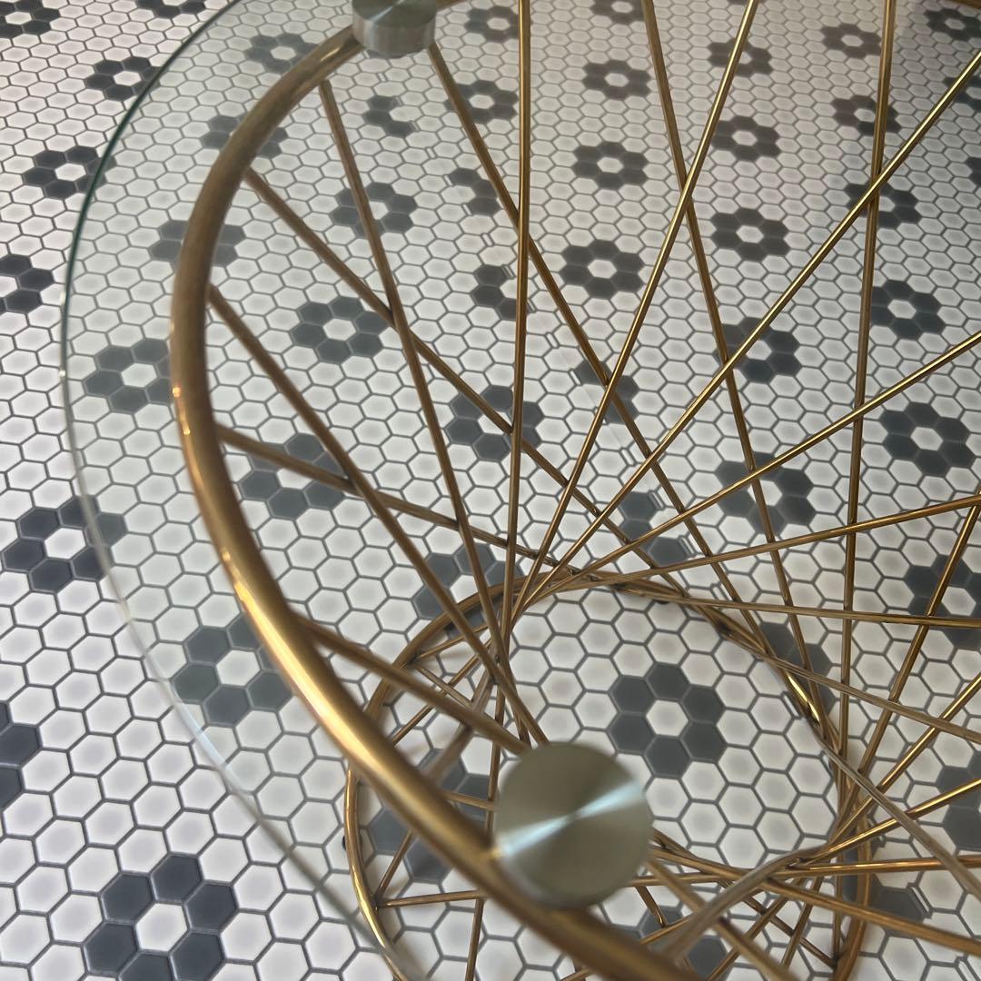 Francfranc マーリア サイドテーブル （クリア×ゴールド）