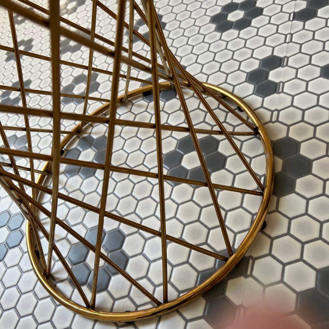 Francfranc マーリア サイドテーブル （クリア×ゴールド）