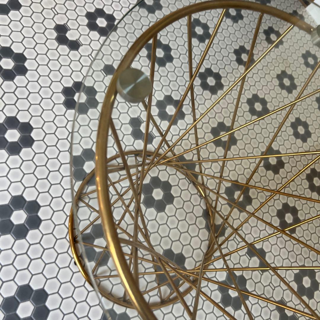 Francfranc マーリア サイドテーブル （クリア×ゴールド）