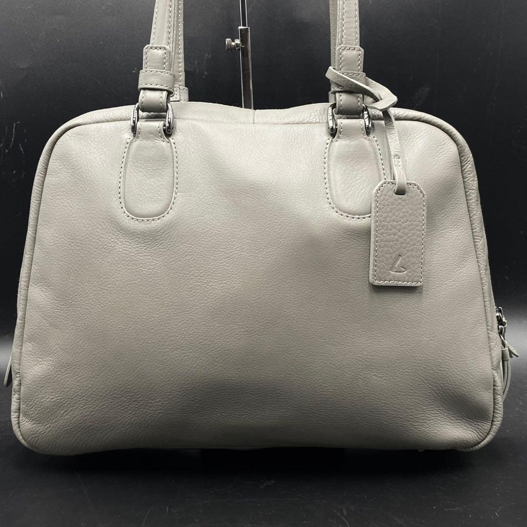 【美品】土屋鞄 クラルテサージュ ビジネスバッグ A4収納可 グレージュ