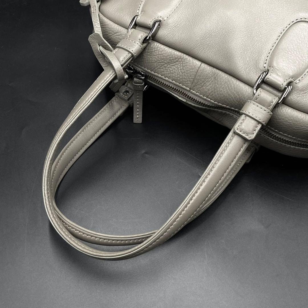 【美品】土屋鞄 クラルテサージュ ビジネスバッグ A4収納可 グレージュ