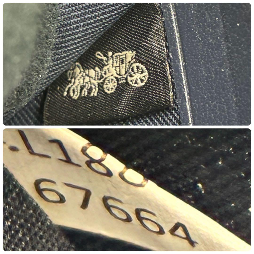 極美品 コーチ デニム ラウンドファスナー コンパクトウォレット ミニ財布 花柄