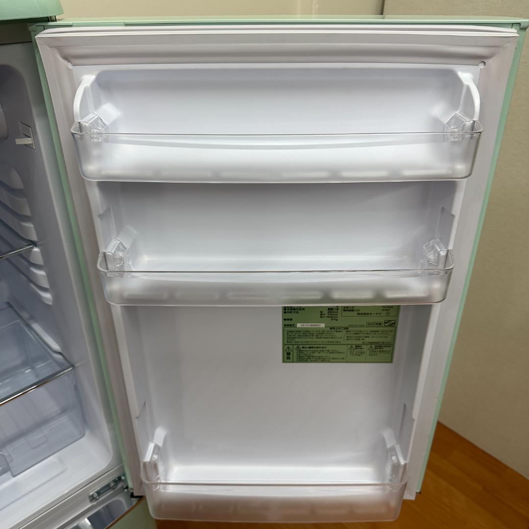 アイリスオーヤマ 2ドア冷蔵庫 2022年製 130L レトロ J09-02
