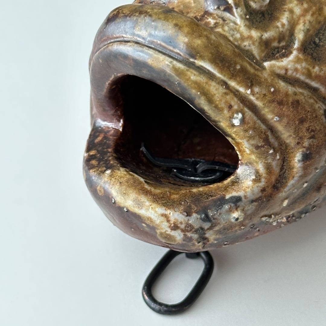 鷹取閑山 備前 花器 魚 掛花入