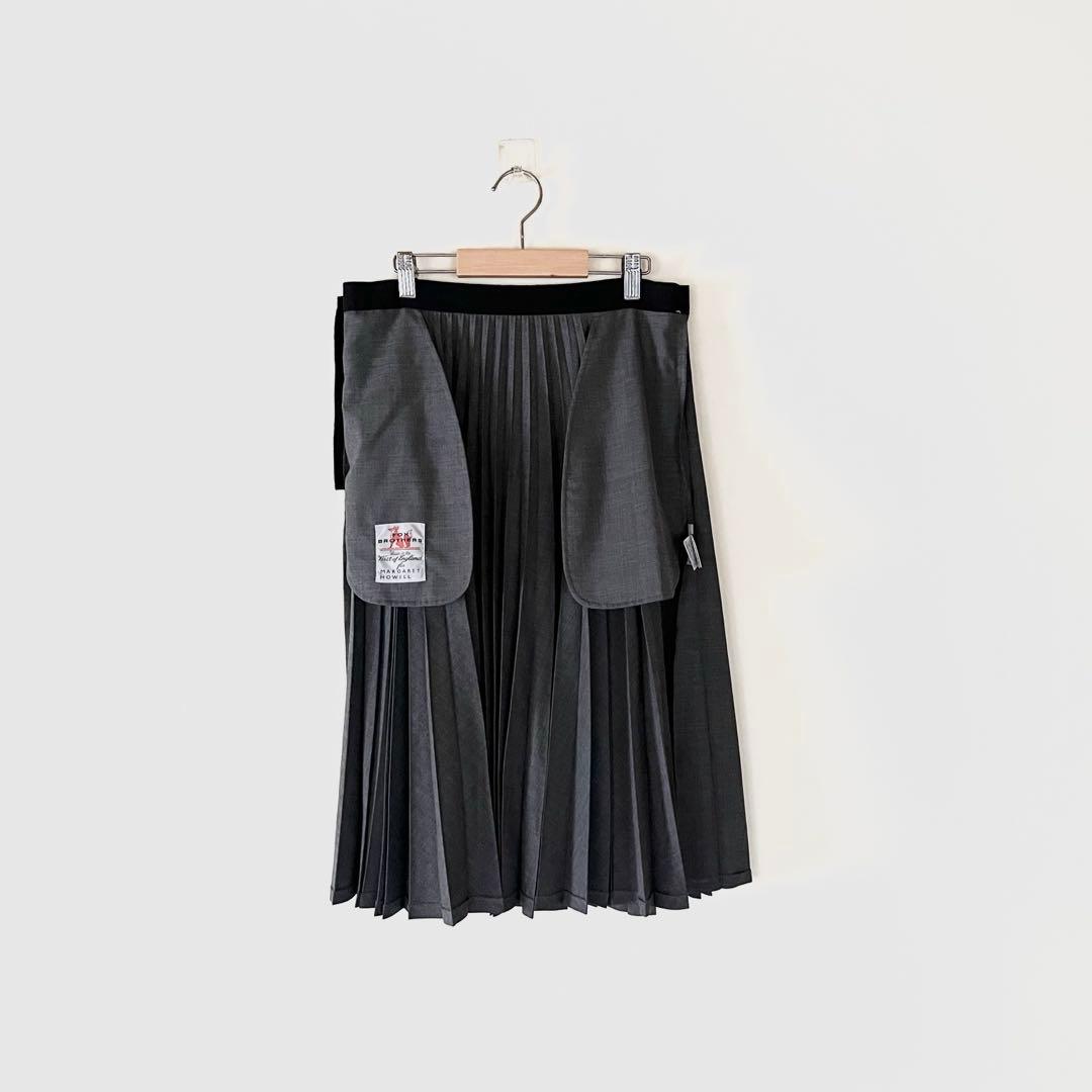 極美 マーガレットハウエル×フォックスブラザーズ アコーディオンプリーツスカート