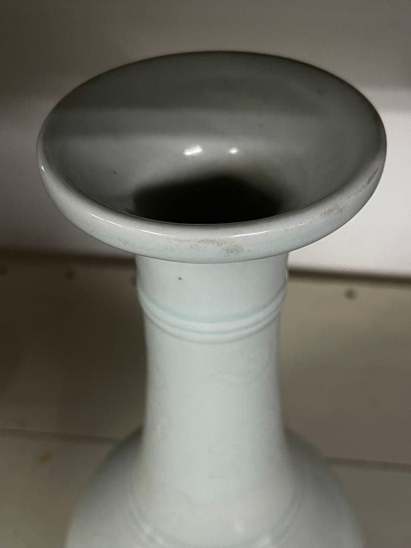 即決OK■中国明時代白磁龍紋花瓶