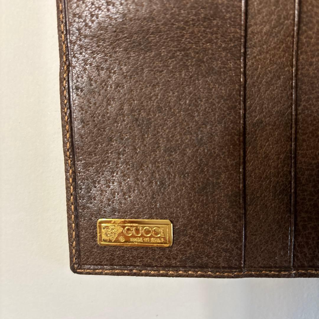 【未使用】 GUCCI オールドグッチ ダークブラウン 二つ折り財布 箱付き