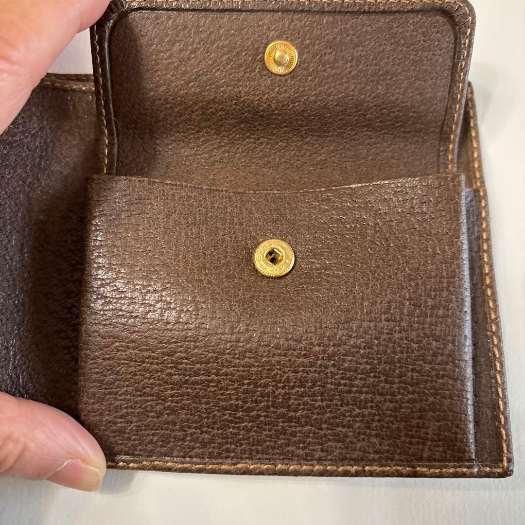 【未使用】 GUCCI オールドグッチ ダークブラウン 二つ折り財布 箱付き