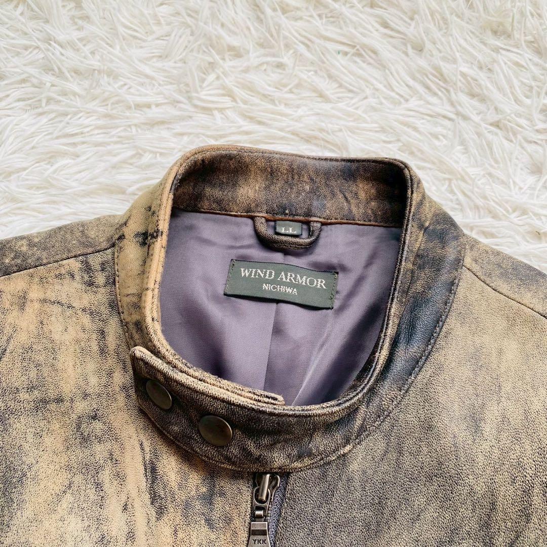 ウィンドアーマー●最上級イタリアンラムレザー●シングルライダースジャケット XL