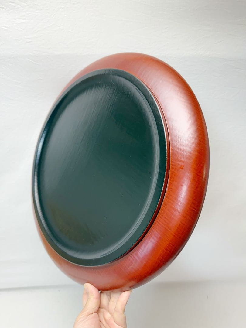 未使用 茶道具 川瀬表完作 三千家好写 三和盆 松竹梅鶴図 漆器 共布 共箱