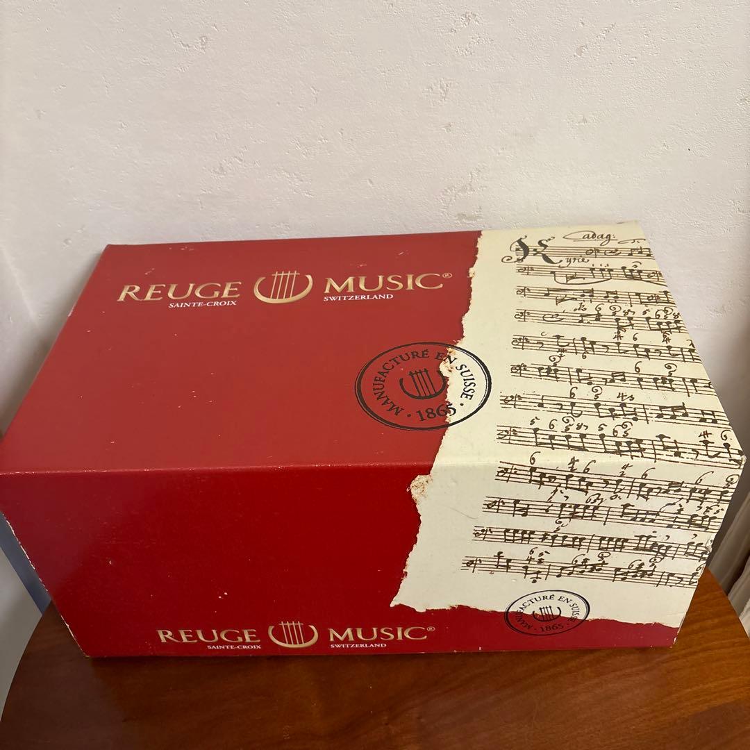 リュージュ　オルゴール　144弁　 白薔薇象嵌　共鳴箱　オルゴール療法 カノン