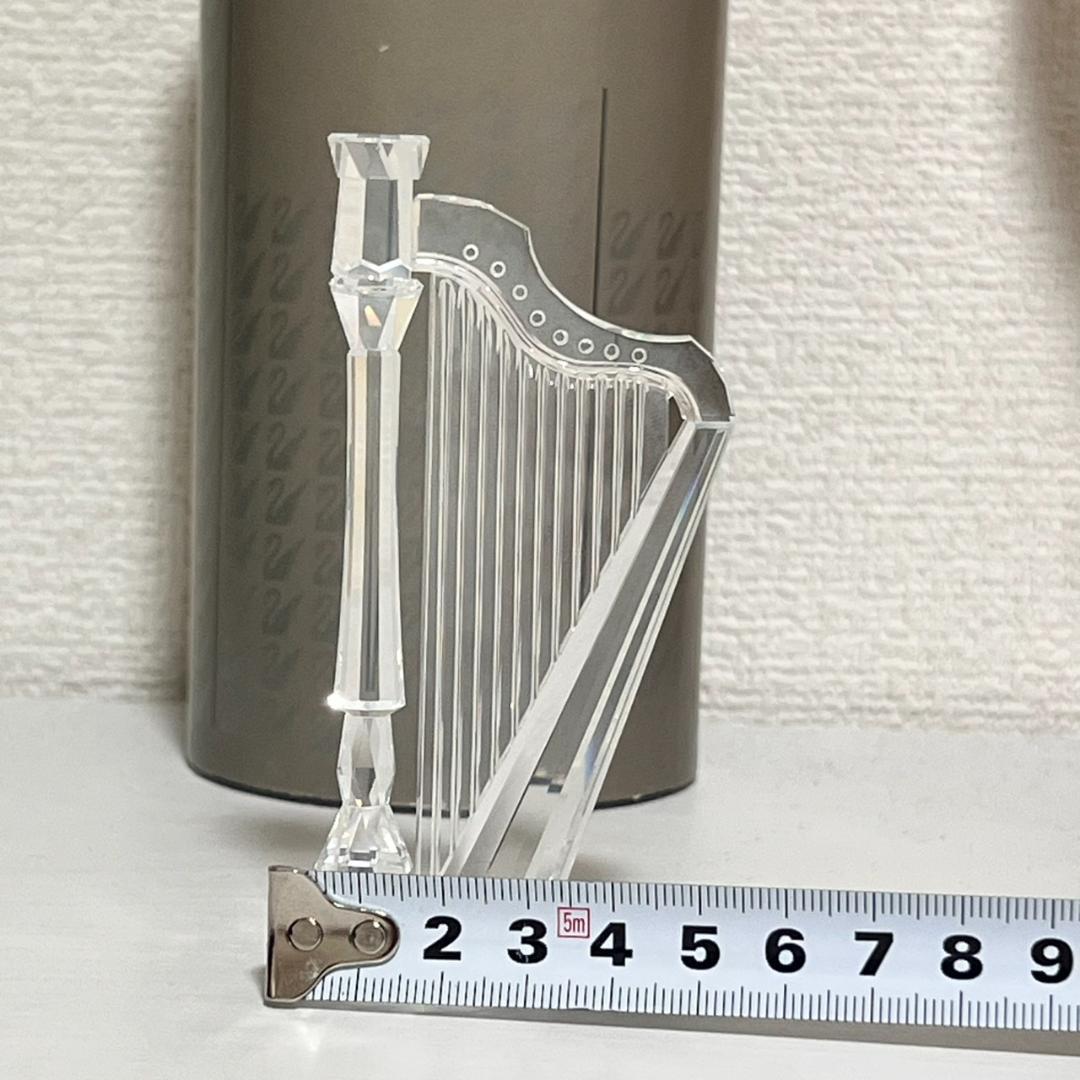 【美品】スワロフスキー クリスタル 置物 ハープ Swarovski