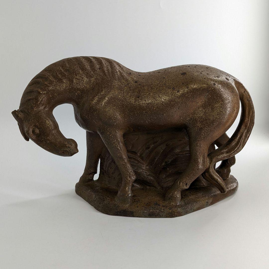 岡山県重要無形文化財 浦上善次 備前焼 午置物 干支 馬 工芸品 細工物 在銘