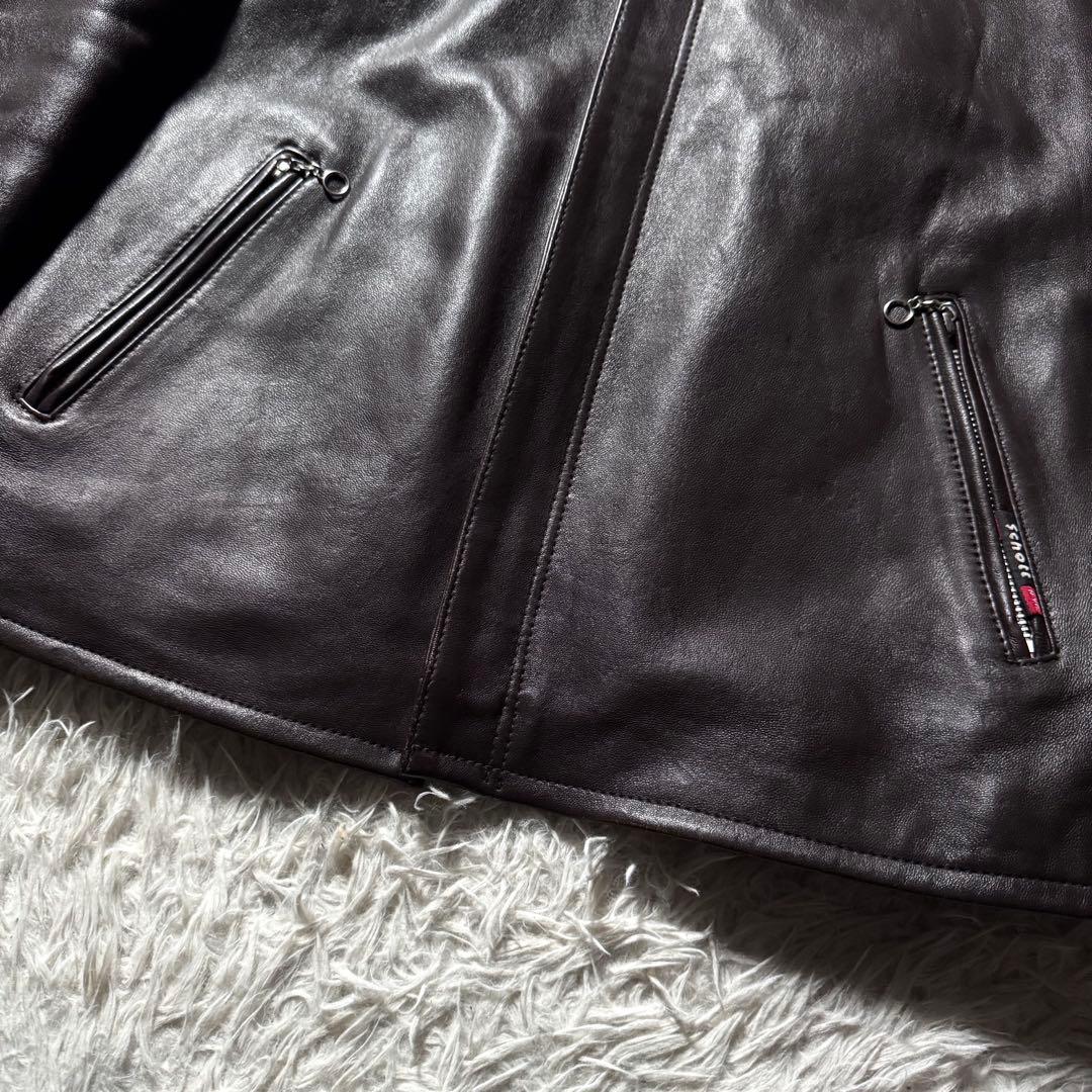 i*2様 極美品✨schott ライダースジャケット 羊革　ラムレザー ブラウン
