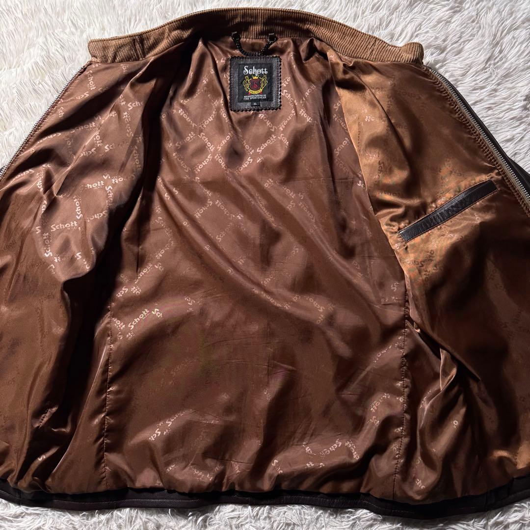 i*2様 極美品✨schott ライダースジャケット 羊革　ラムレザー ブラウン