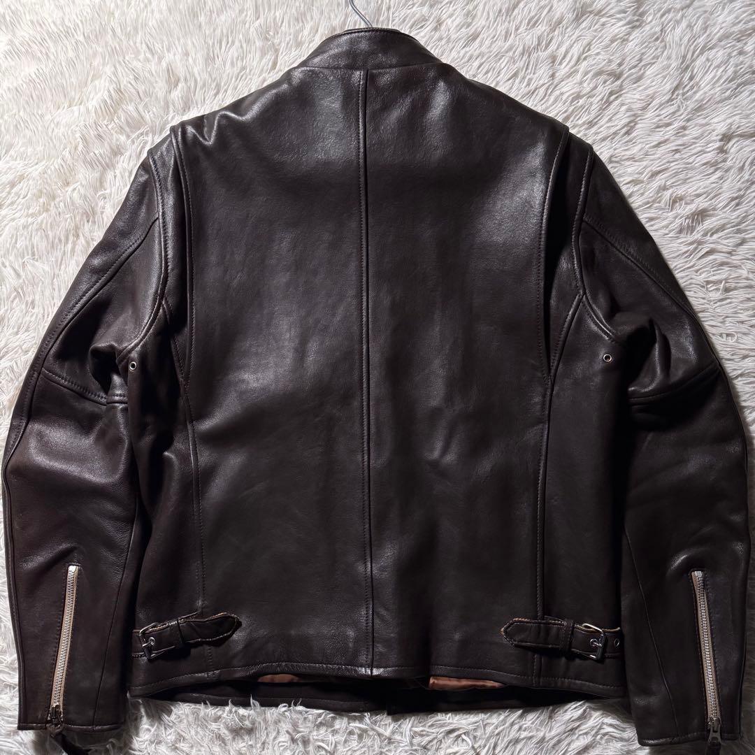 i*2様 極美品✨schott ライダースジャケット 羊革　ラムレザー ブラウン