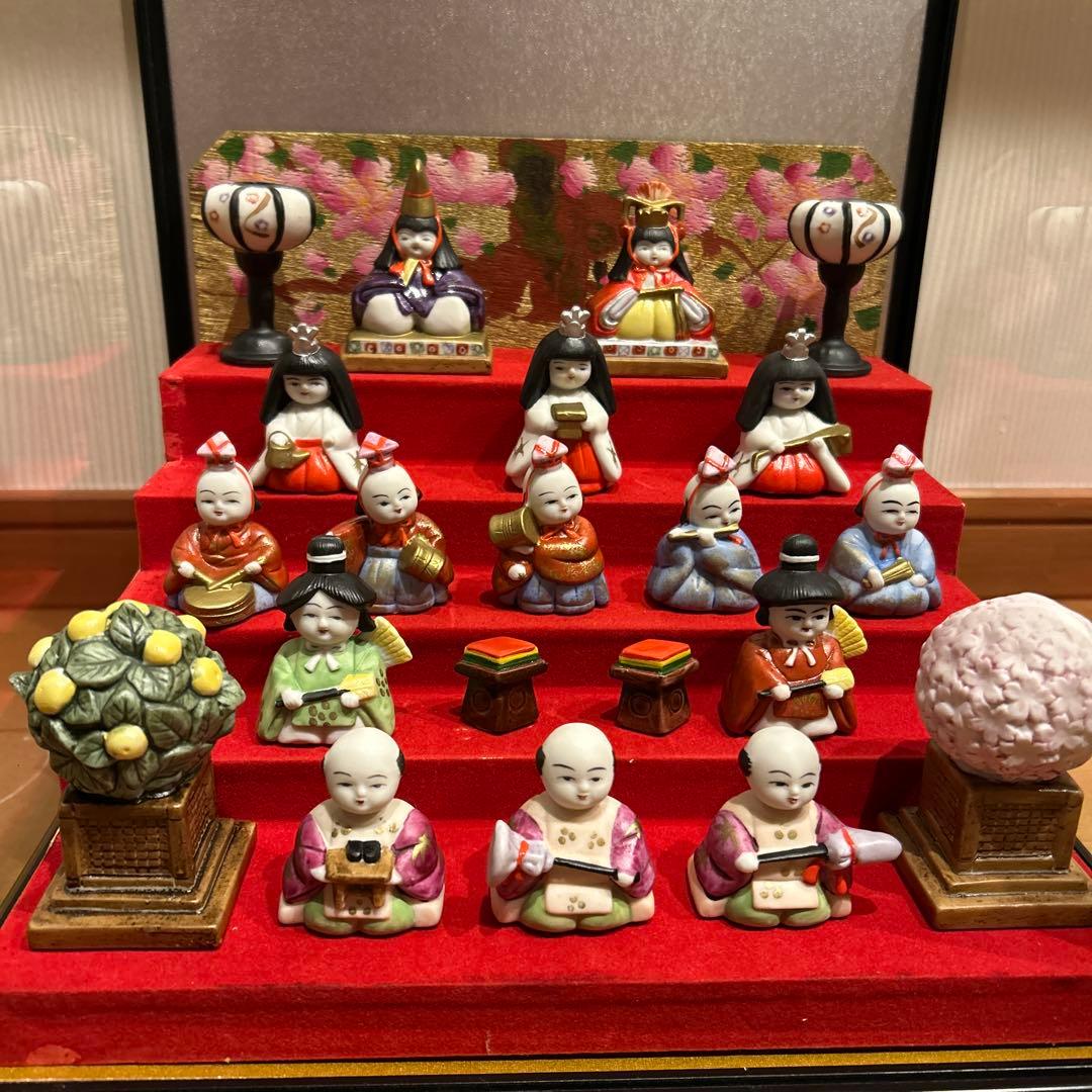 貴重❗️瀬戸焼　川本正義作　陶製　雛人形　ケース付き‼️