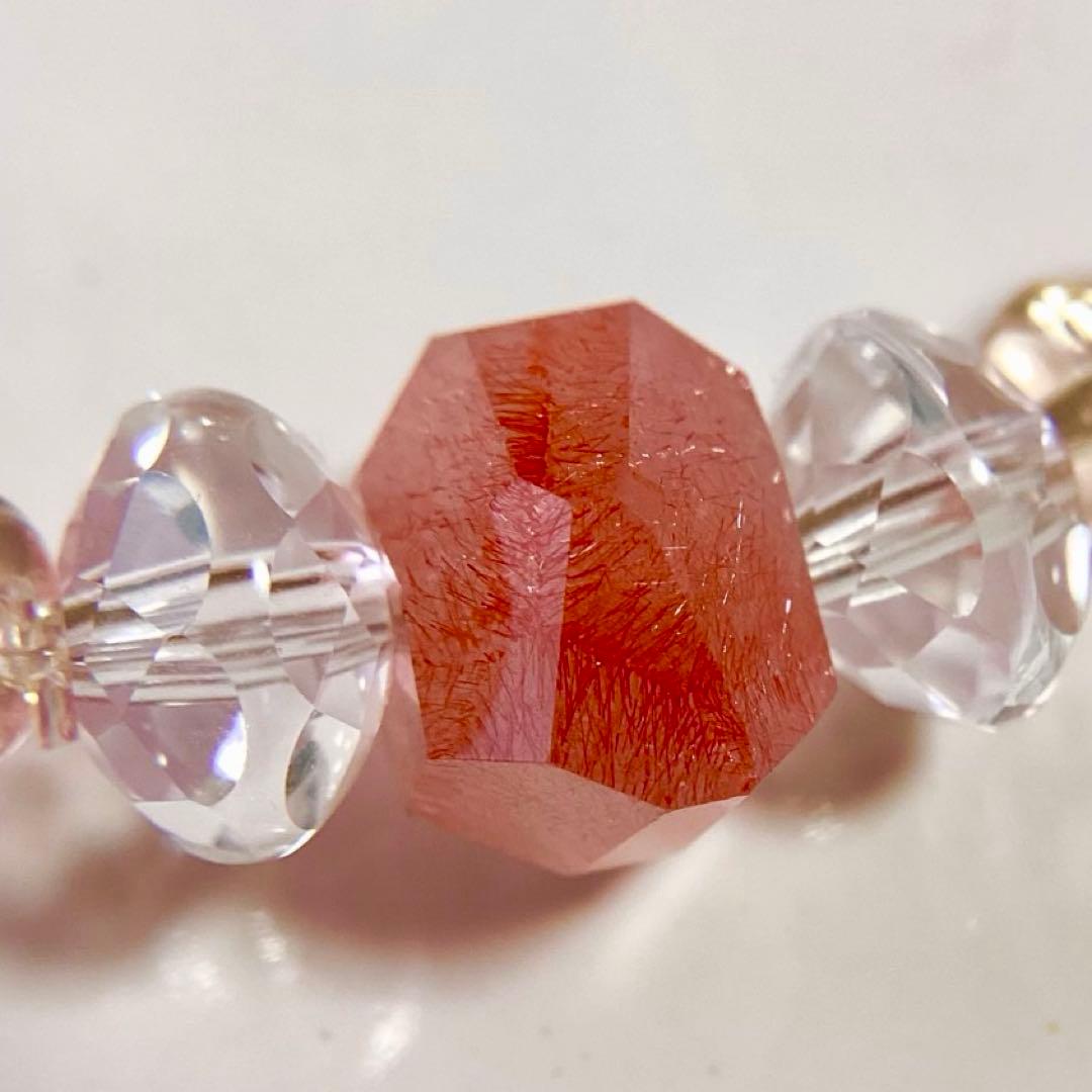 天然石★ブレスレット ストロベリークォーツ ♪ 371