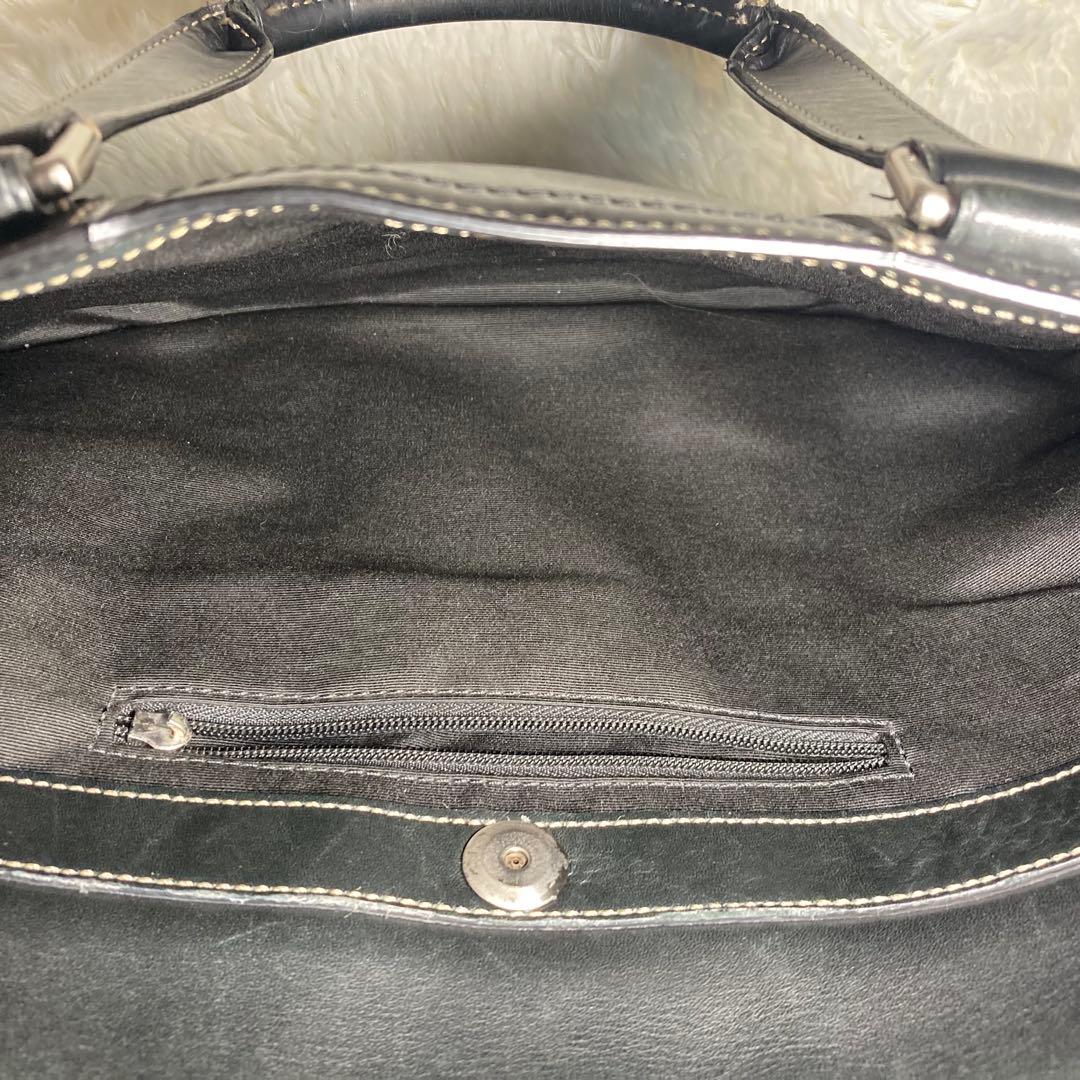 コーチ 2way ブラック レザー ビジネスバッグ 肩掛け斜め掛け F70021