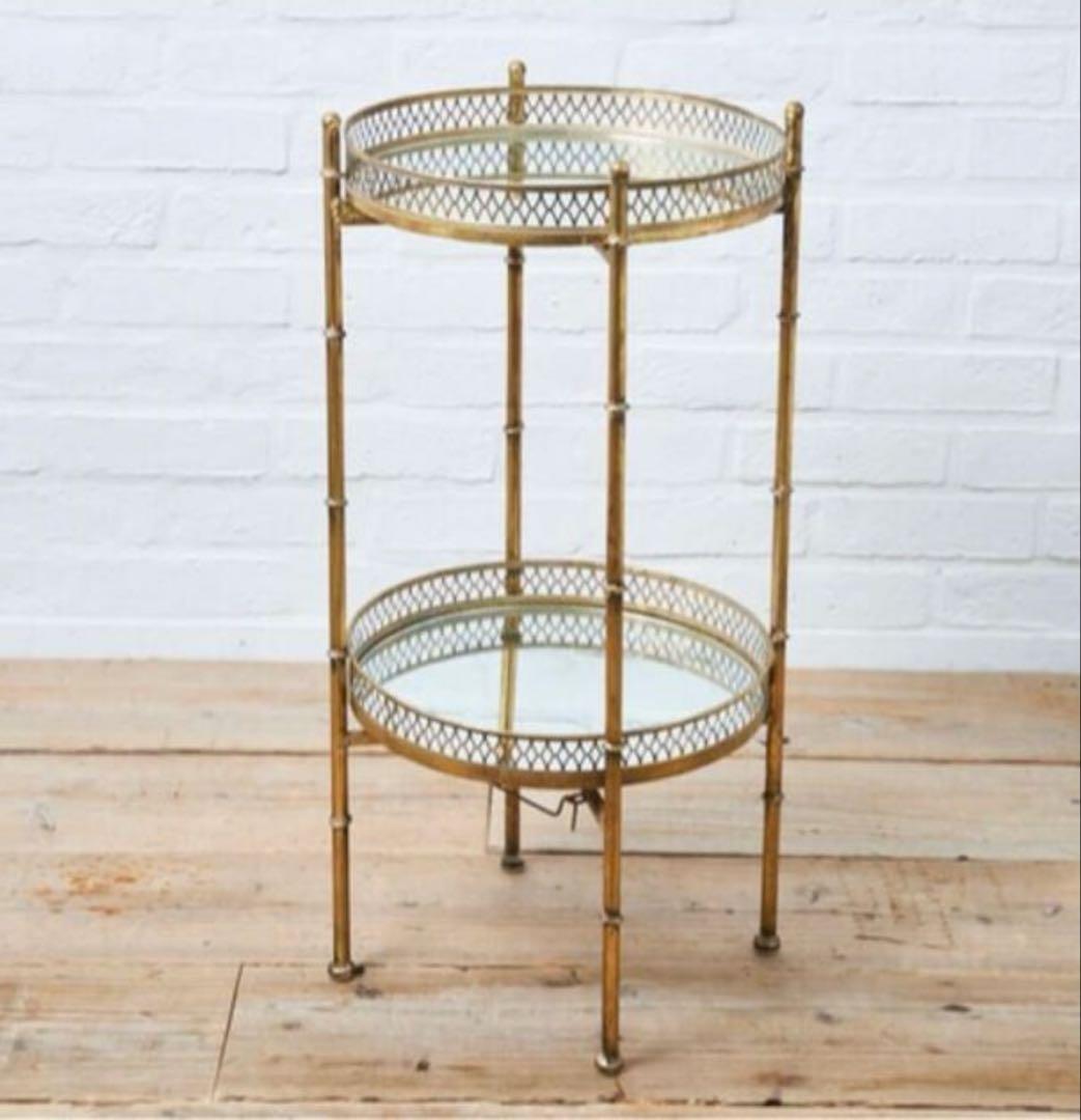 ちぃページ　アンティーク調　サイドテーブル&フロアライト