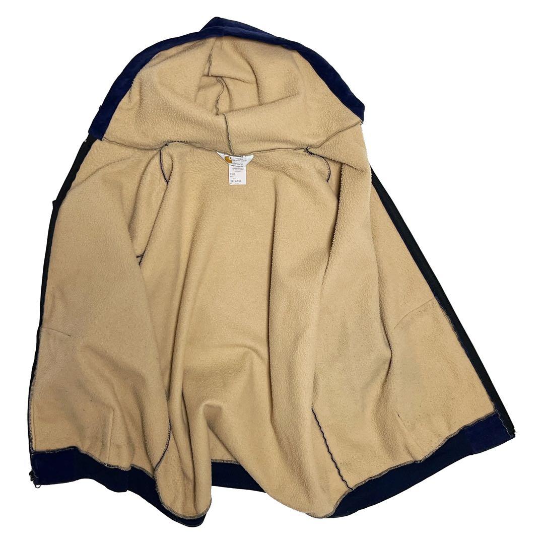 80's〜 Carhartt Velour Parka Navy 3XL