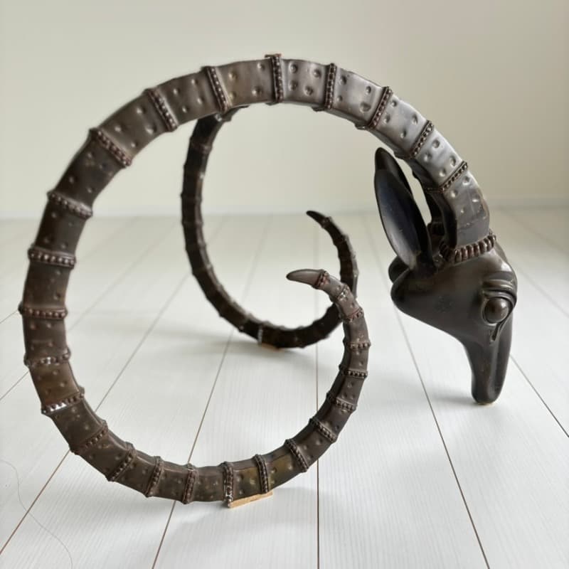 ALAIN CHERVET 希少 ヴィンテージ ラムヘッド ガラステーブル