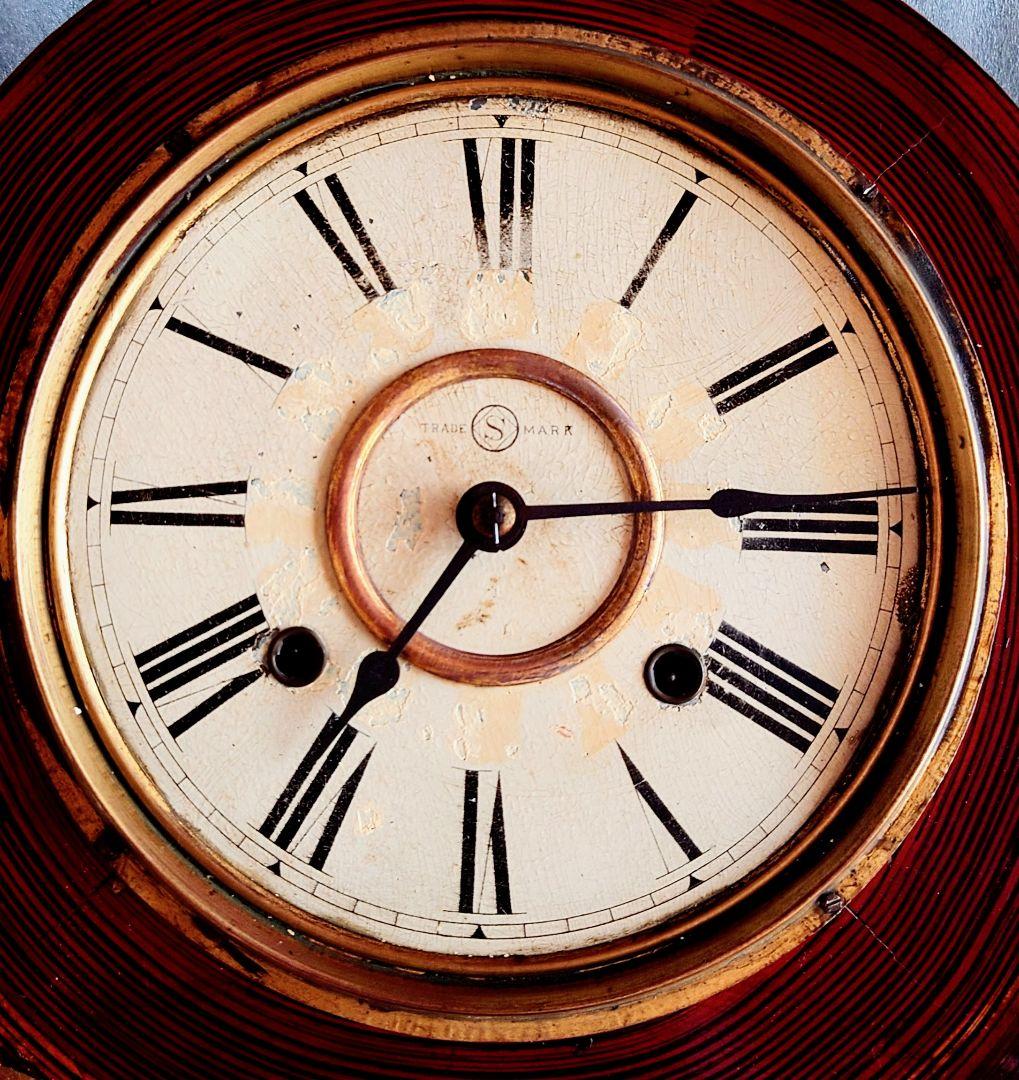 〈完動・美品〉精工舎　真鍮被せ四ツ丸達磨型ゼンマイ振り子時計　アンティーク古時計