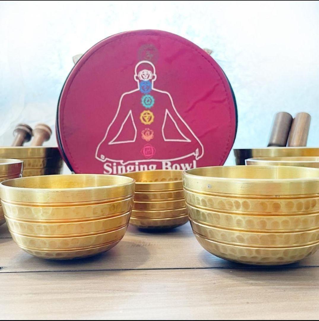 7メタル シンギングボウル 瞑想 チャクラヒーリング 7つセット ネパール