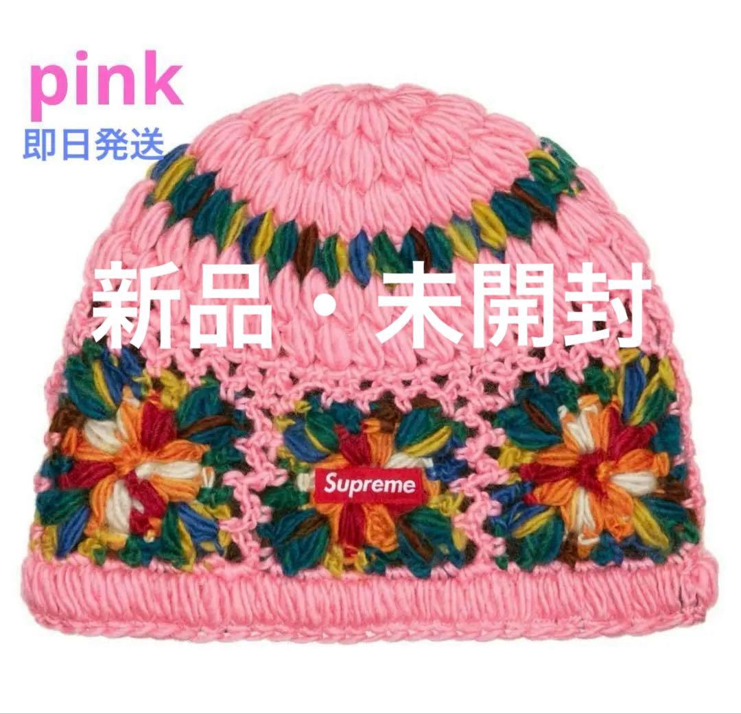 帽子 Supreme Crochet Beanie pink