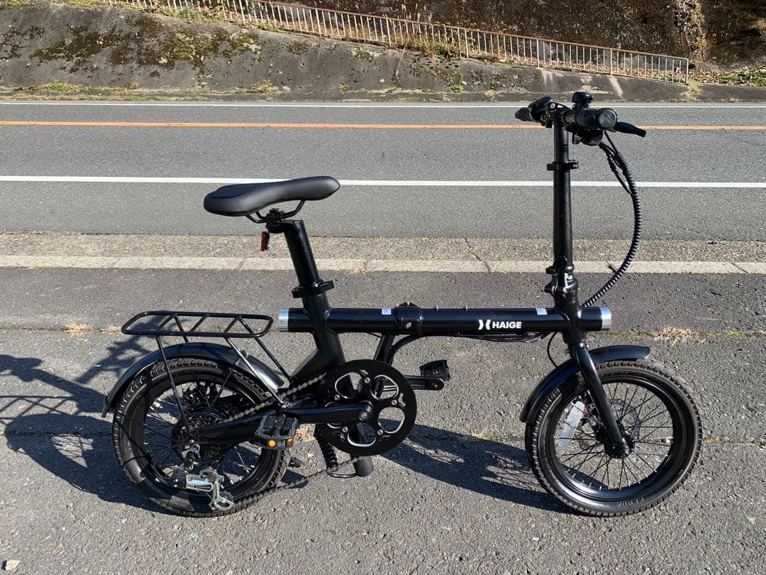 【動作確認済】送料無料HAIGEディスク式折りたたみ電動アシスト自転車16インチ