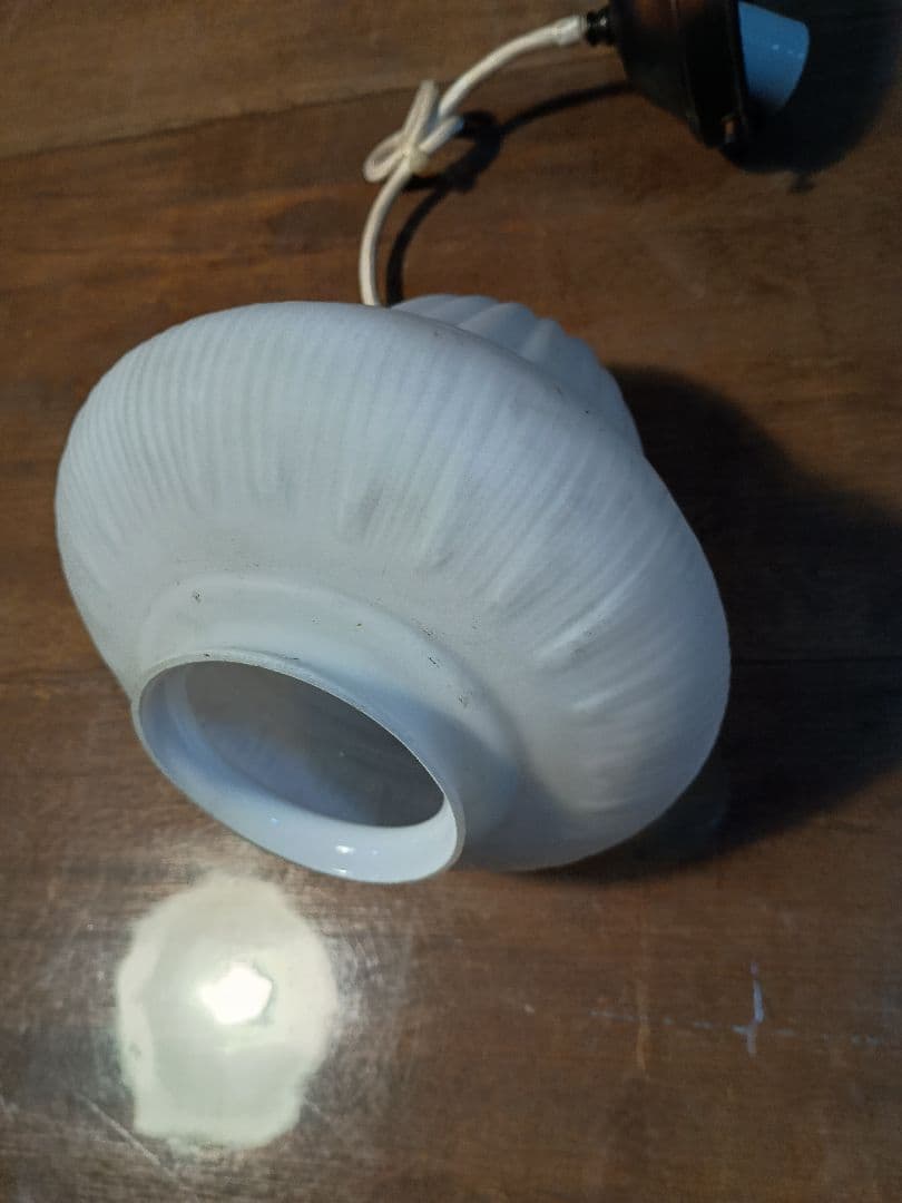 大正ロマン 古いガラスの電笠 レトロインテリア当時物