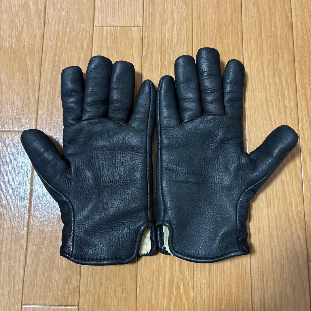 HTC フラワースタッズ　レザーグローブ　手袋　本革　美品　黒　アメリカ製