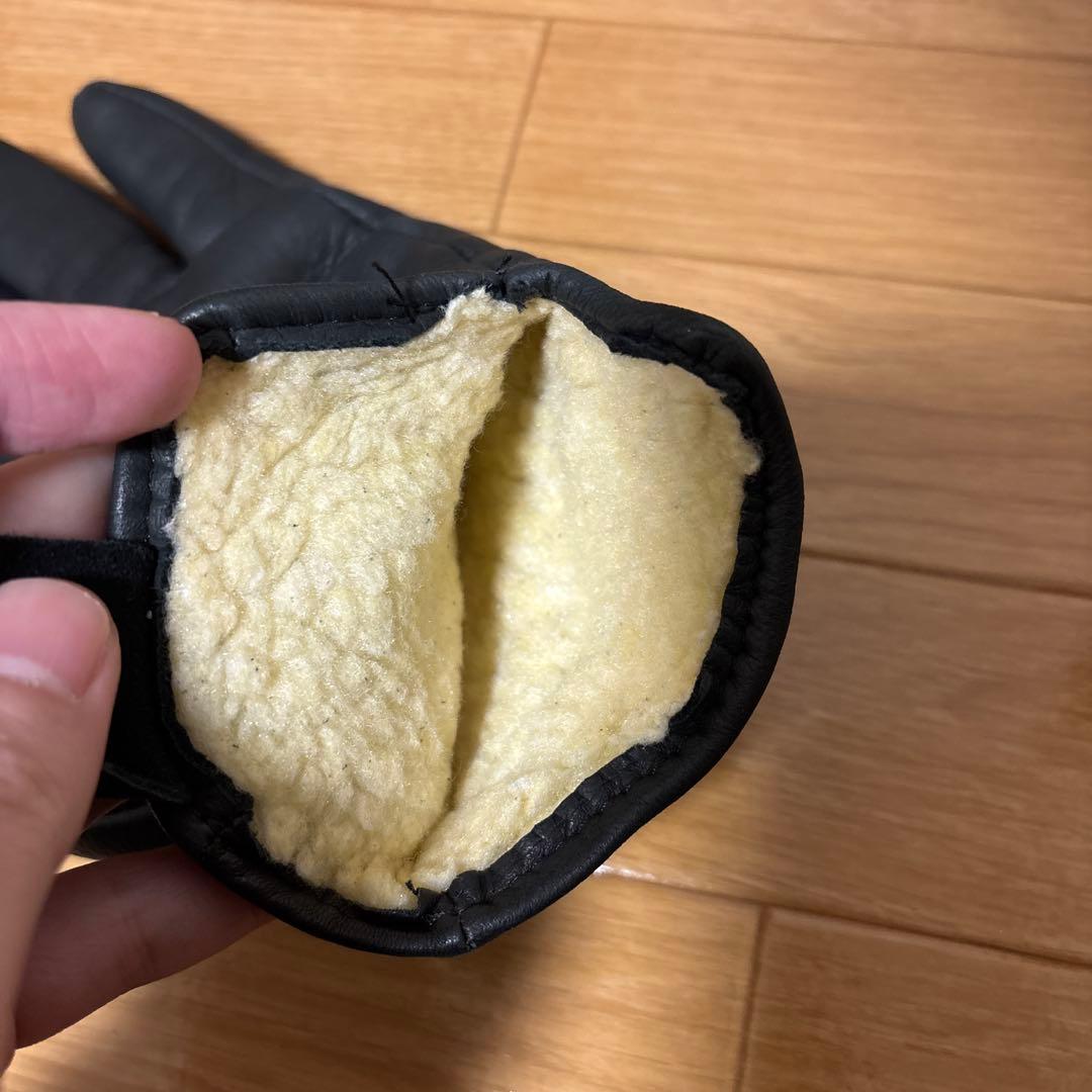 HTC フラワースタッズ　レザーグローブ　手袋　本革　美品　黒　アメリカ製