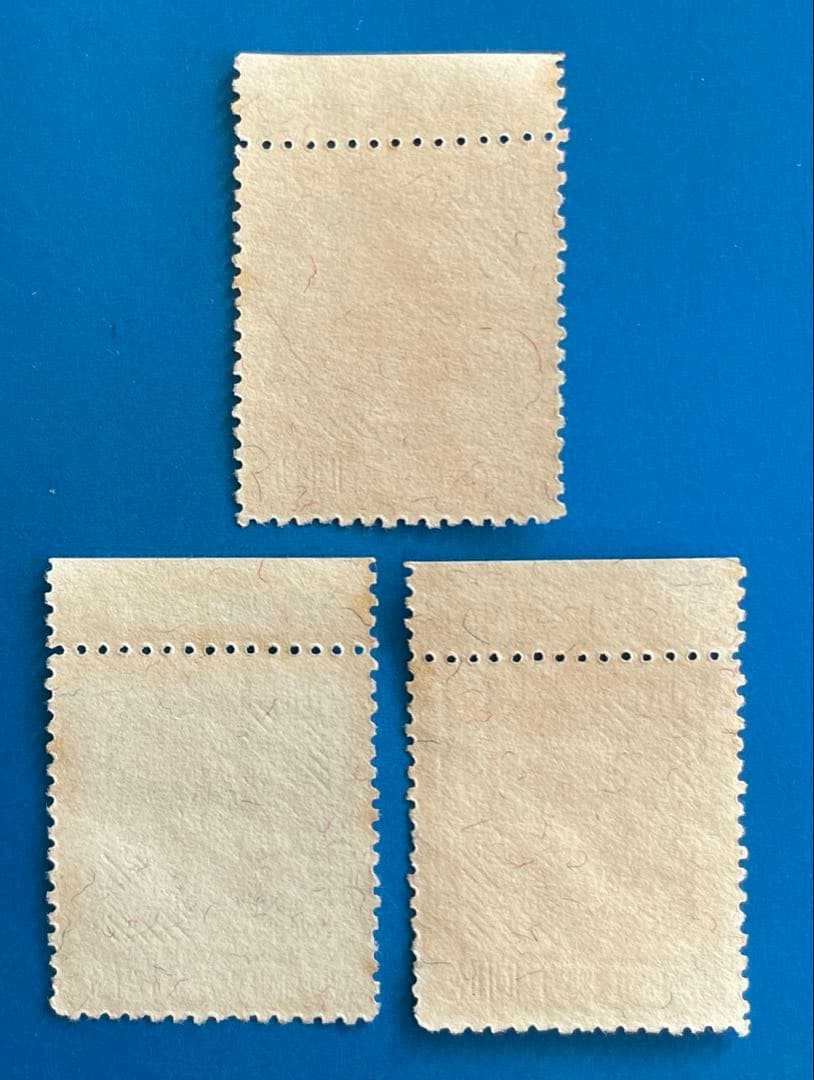 中華民国台湾切手　双鯉図郵便（一版）(未使用・銘板入り、7種完)