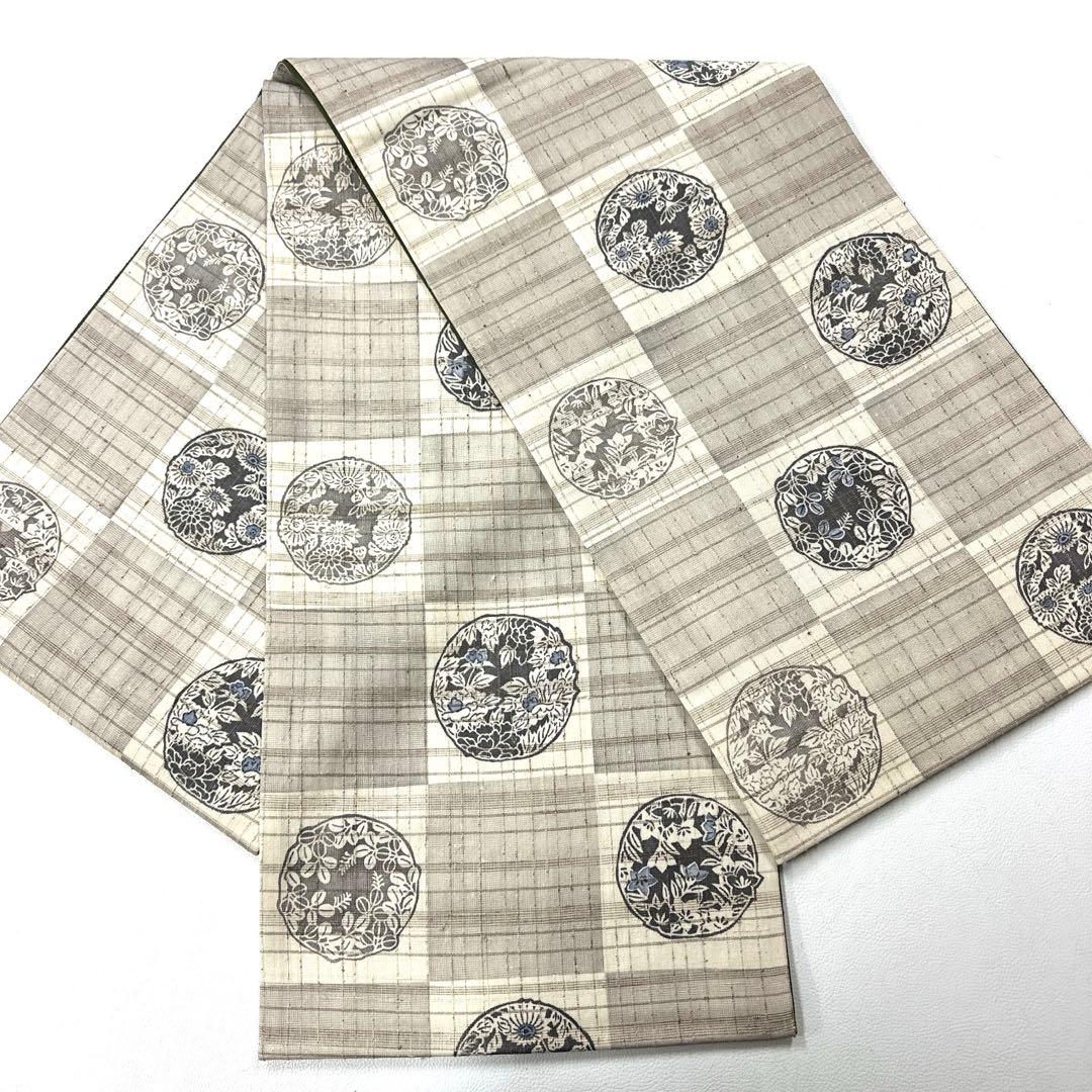 専用帯4719 ●高級 正絹 紬 型染 全通 袋帯