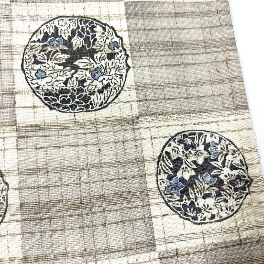 専用帯4719 ●高級 正絹 紬 型染 全通 袋帯